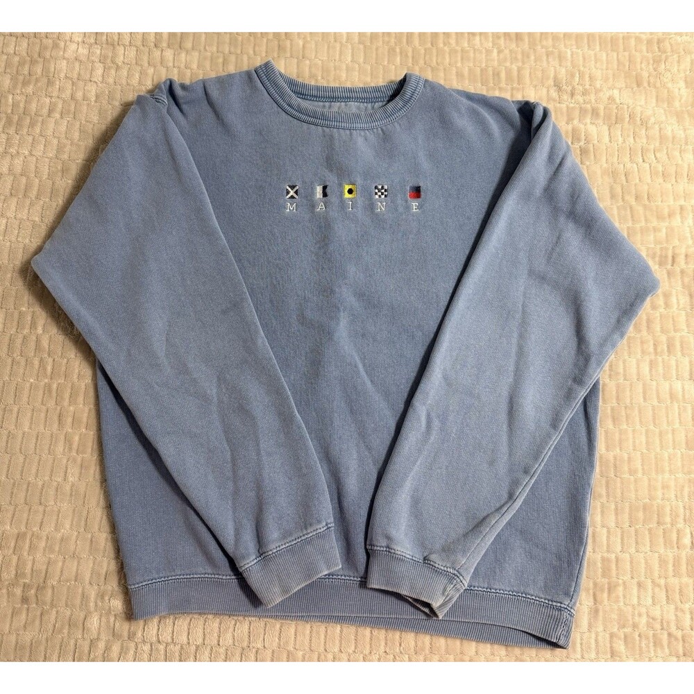 Austins Inc Nautical Embroidered Sweatshirt Men’s Small Blue Crewneck